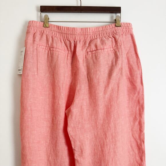 ATHLETA Retreat Linen Wide Leg Pants Peach Sunset 16 - Picture 9 of 12